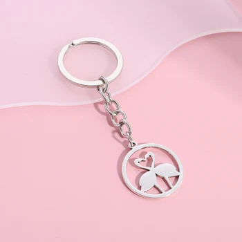 Roztomilý Keychain Kolo Swan Krúžok Zvierat kľúčenky Valentína Láska Darčeky Pre Ženy, Mužov Milovníkov DIY Punk Šperky vyrábané Ručne