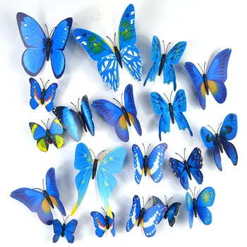 12pcs Samolepky na Stenu Pre Deti Izby 3D Butterfly Dekoratívne Samolepky Motýle Domáce Dekorácie Samolepky na Stenu Módne Izba Dekor
